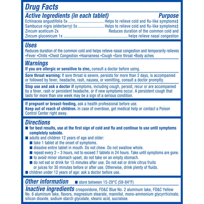 Zicam Cold & Flu-like Symptoms with Echinacea, Sambucus, Zinc, Homeopathic Helps Cold Symptoms, Peppermint, 20 Ct